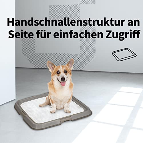PAWISE Hundetoilette für den Innenbereich, Welpen-Trainingspads, Hundetöpfchen-Tablett, tragbares Untersetzer für Haustiere, Hundeklo für Katzen, 49 x 36 cm