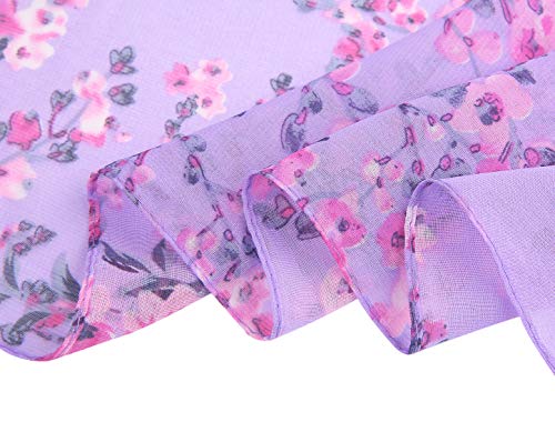 uxcell® Long Chiffon Floral Scarves Lightweight Beach Sunscreen Shawls for Women4