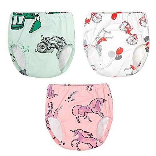 JIEYA Baby Boys Baby Girls Cotton Training Pants Underwear Diaper Cover,Pack of 3