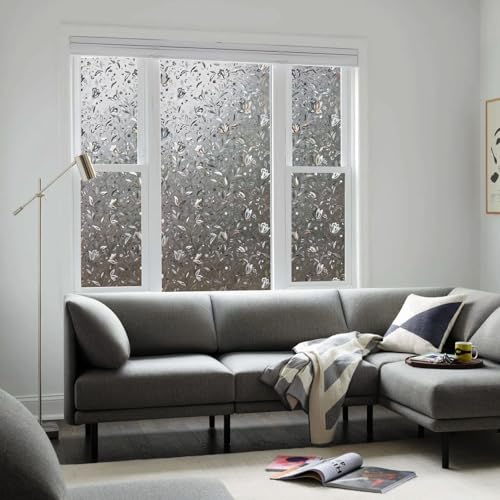 Image of LEMON CLOUD Window Film, Decorative Window Privacy Film, Window Film Privacy Static Cling Frosted, Anti-UV Sun Blocker Heat Control for Home(Grayish Black, 29.5 x 157.4 inches