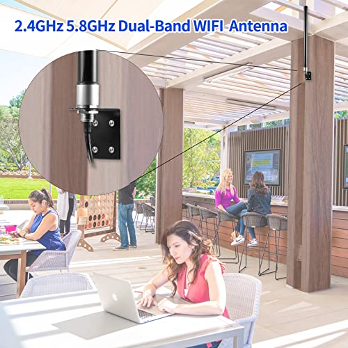 10Dbi Waterproof Dual Band Wifi 2.4Ghz 5Ghz 5.8Ghz Fiberglass Antenna For Pci-E Wifi Network Card Usb Wifi Adapter Bluetooth Card Wireless Router Wireless Security Ip Camera Wifi Router, Eifagur #TOP5