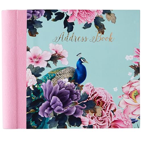 Design By Violet Exquisite Peacock Address Book Telephone Book Journal Organiser 520 Spaces Hard Back Cover Contemporary Design Gift Present 15cm x 17cm