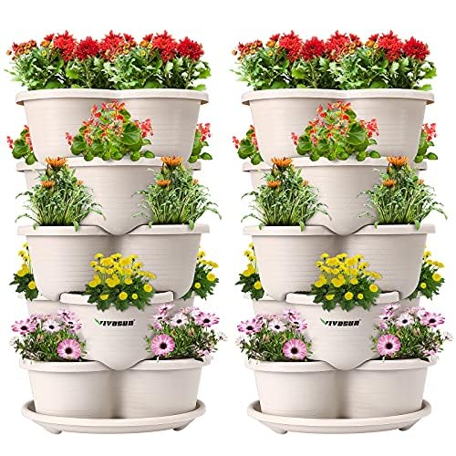 VIVOSUN 2-Pack 5 Tier Vertical Gardening Stackable Planter for Strawberries