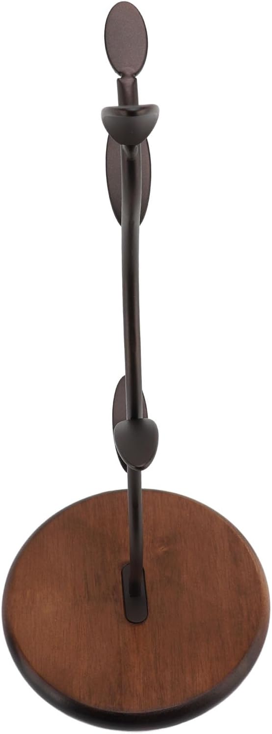 Pssopp Coffee Mug Holder Iron and Solid Wood Tea Cup Storage Rack for 4 Mugs Leaf Design Countertop Mug Tree for Kitchen Counter Coffee Bar Home Organization