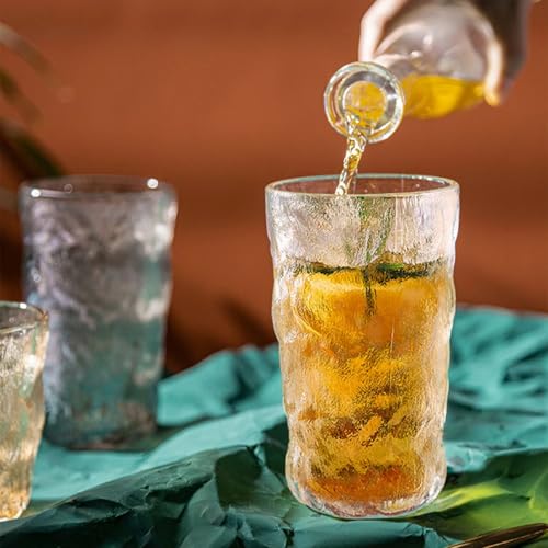 Image of Inovique Enterprises Frosted Clear Water Glass Set of 10 | 350ml Transparent Glacier Water Glass Tumblers for Cold Drinks, Mocktails & Daily Use