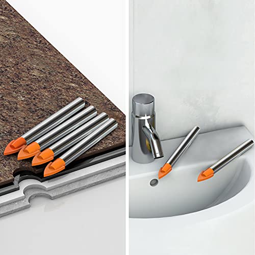 10 Pezzi 6mm Punta per Vetro Punte Trapano per