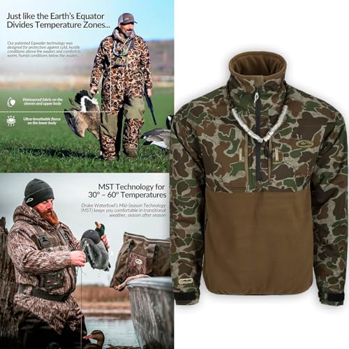 Drake Waterfowl Guardian Flex Fleece Eqwader 1/4 Zip Old School Green 2Xlarge4