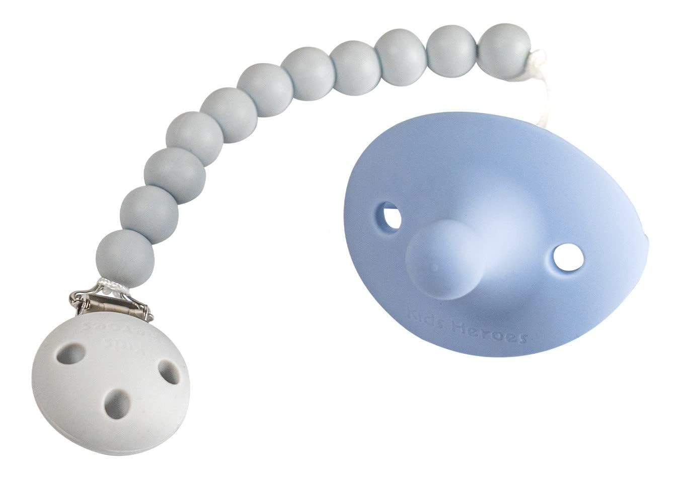 Kids Heroes Pacifier Clip, Blue and Grey, 2-Pack image 4
