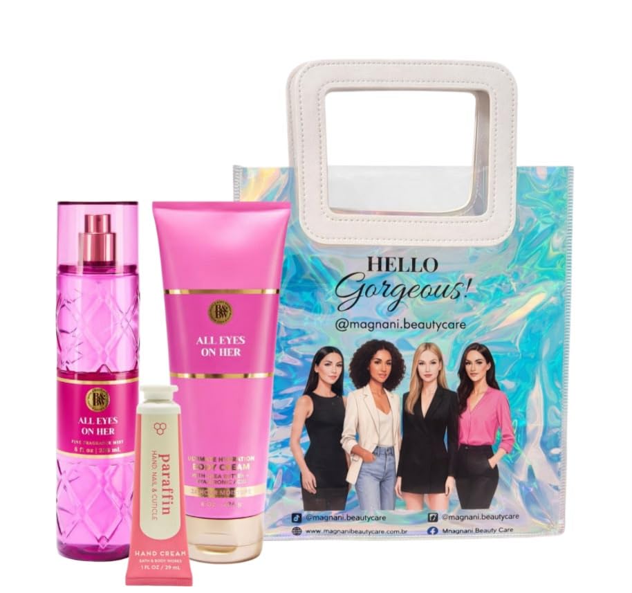 ALL EYES ON HER - White BarnBath Body/Work - 3 Premium Beauty - Full Size and Hello Gorgeous Gift Bag (Packaging May Vary)