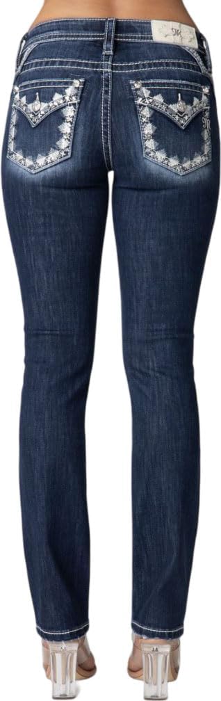 Miss Me - Womens 32" Wing Pocket Mid-Rise Bootcut Jeans