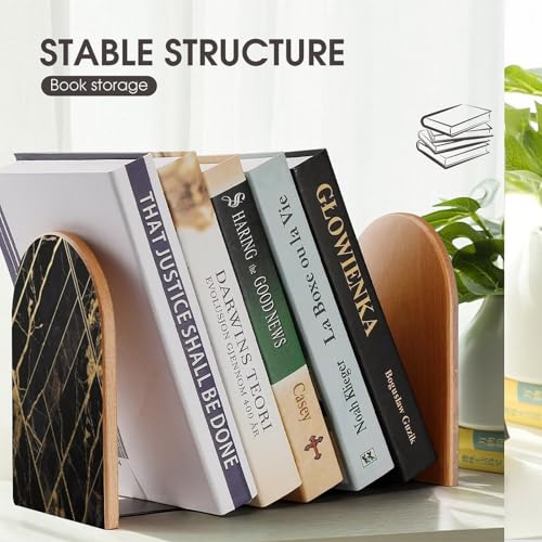 Sujetalibros de mármol decorativo ideal para organizar el escritorio de la oficina en casa 8