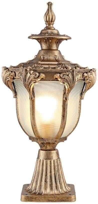 AAOTE Waterdichte paalverlichting Path Lights Kolomlamp Europese Outdoor Pillar Light Wall Garden Light Gate Lamp Creative Aluminium Roestvrij Ip55 Lawn Lamp Garden Villa Door Lamp Stadium (Color : Black