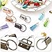 Furge 72 Pieces Key Fob Hardware Set Including 24 Wristlet with Keyring, Colorful Leather Keychain Tassel and Swivel Snap Hooks for Supplies, 6 Colors, Multicolor, Large