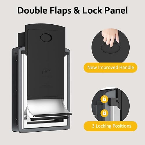 Miniatura 3 de MAVRICPOWER Puerta mediana de acero para perros con 2 paneles de bloqueo, puerta para perro con túnel ajustable, puerta para mascotas para perros de