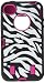 Pandamimi Rose Pink White Zebra Combo Hard Soft High Impact iPhone 4 4S Armor Case Skin Gel with free screen protector