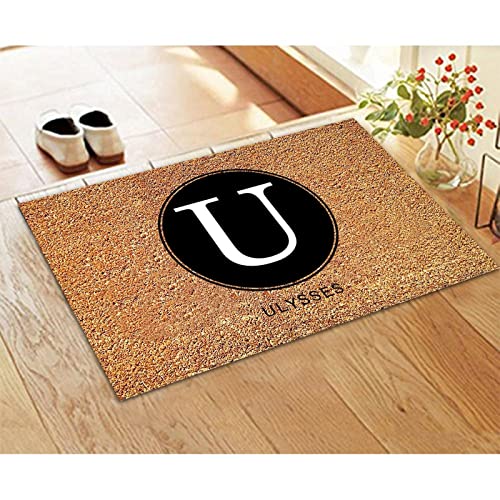 Paillasson lettre U personnalisé monogramme en fibre de coco - 5
