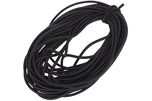 Usew 1/8-Inch Black Heavy Stretch Round String Elastic Cord