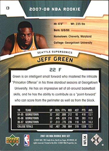 Amazon.com: 2007-08 Upper Deck NBA Rookie Box Set #13 Jeff Green
