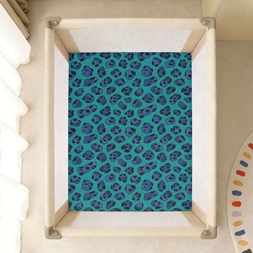 Parure de lit bébé mousseline de coton anti-transpiration léopard bleu - 8