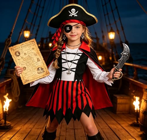 Disfraz pirata infantil con capa desmontable 10 piezas miniatura 5