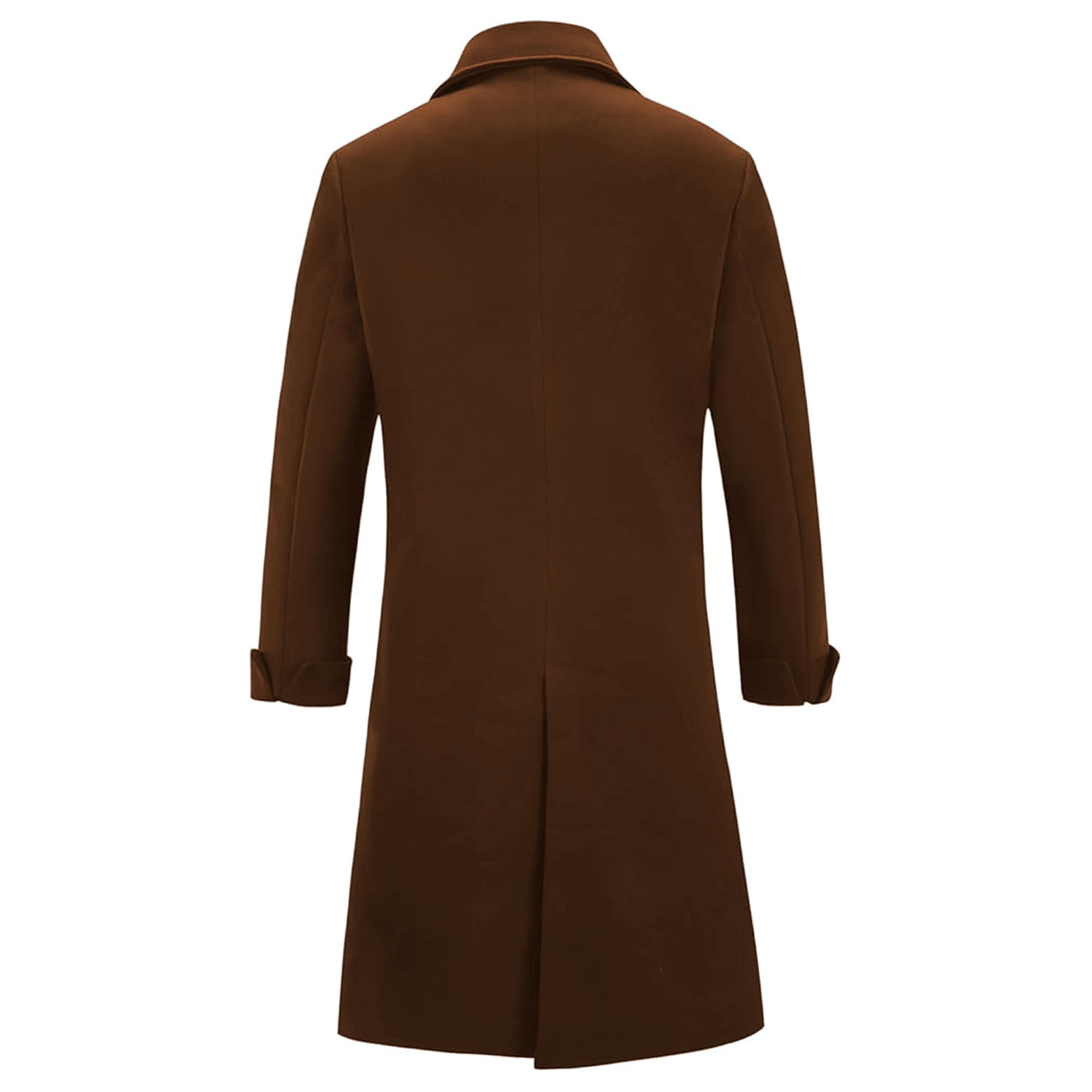 Cappotto lungo da uomo con revers a lancia, doppiopetto, vestibilità slim, casual, primaverile, invernale, caldo e morbido