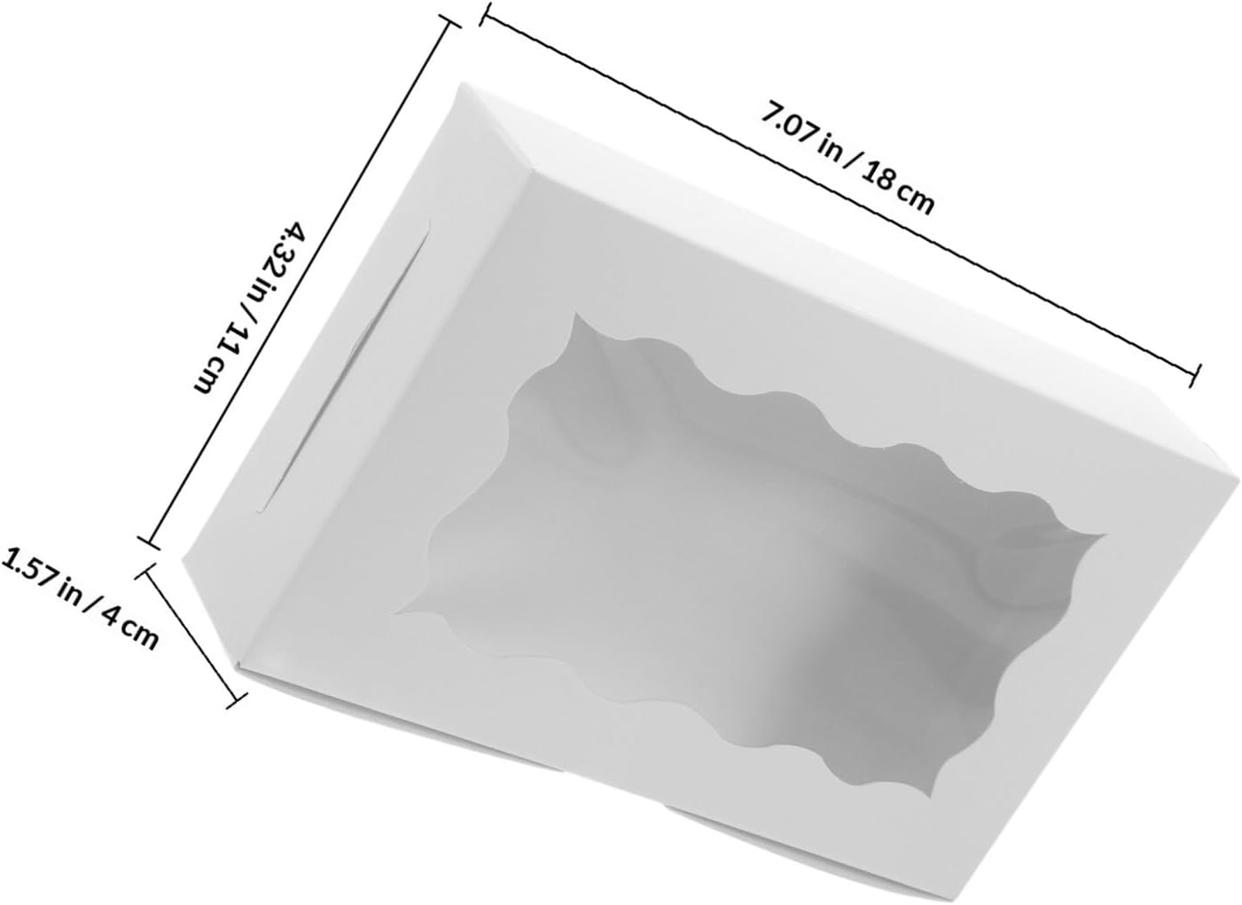 FOMIYES 50pcs Macaron Cookie Boxes with Window, Rectangular Kraft Paper Dessert Packaging, White Lace Edge Paperboard for Bakery, Party Favors, and Pastry Storage