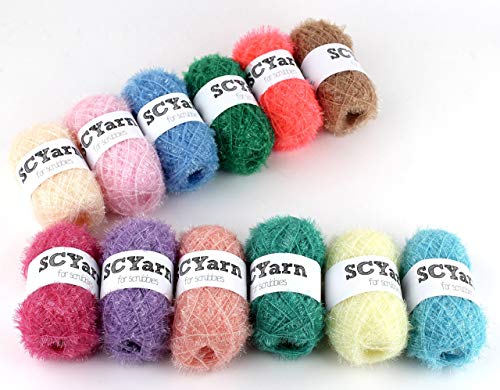 Scyarn SCYARN-12SCR For Scrubbies 12 Skeins Bonbons Yarn Assorted Colors 100% Polyester thumb #2