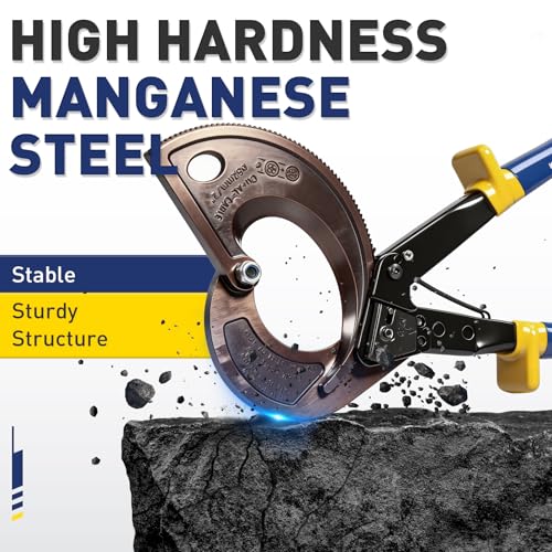 Image of haisstronica Ratchet Cable Cutters,Heavy Duty Wire Cutters for Cutting Electrical Copper & Aluminum Cable Wire Up to 400mm(750 Kcmil)