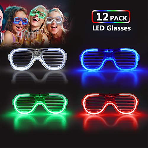 ZMYGOLON 12 Pack Led Glasses Glow in The Dark Light Up Glasses Shutter Shades for Adult Kids Party Favors Birthday Glow Toy Multi Color ZMYGOLON 12 Pack Led Glasses Glow in The Dark Light Up Glasses Shutter Shades for Adult Kids Party Favors Birthday Glow Toy Multi Color
