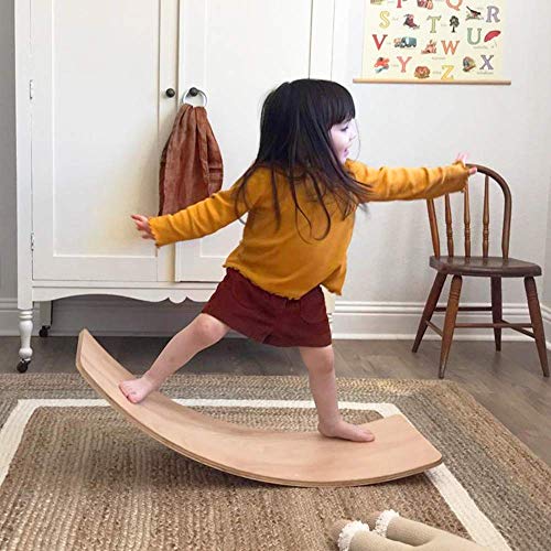 Juguetes De Madera, Flexión Balances De Los Hogares Sube Y Baja, Columpios para Niños, Tabla Entrenador De Yoga, Juguetes para Niños,Naturalcolor