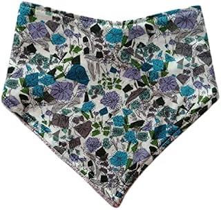 Liberty London baby bib, blue confetti flowers bandana bib