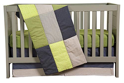 Trend Lab Perfectly Preppy 3 Piece Crib Bedding Set, Can Be Used As A Blanket Or A Playmat for Tummy Time, Includes Quilt, Fitted Crib Sheet and Skirt