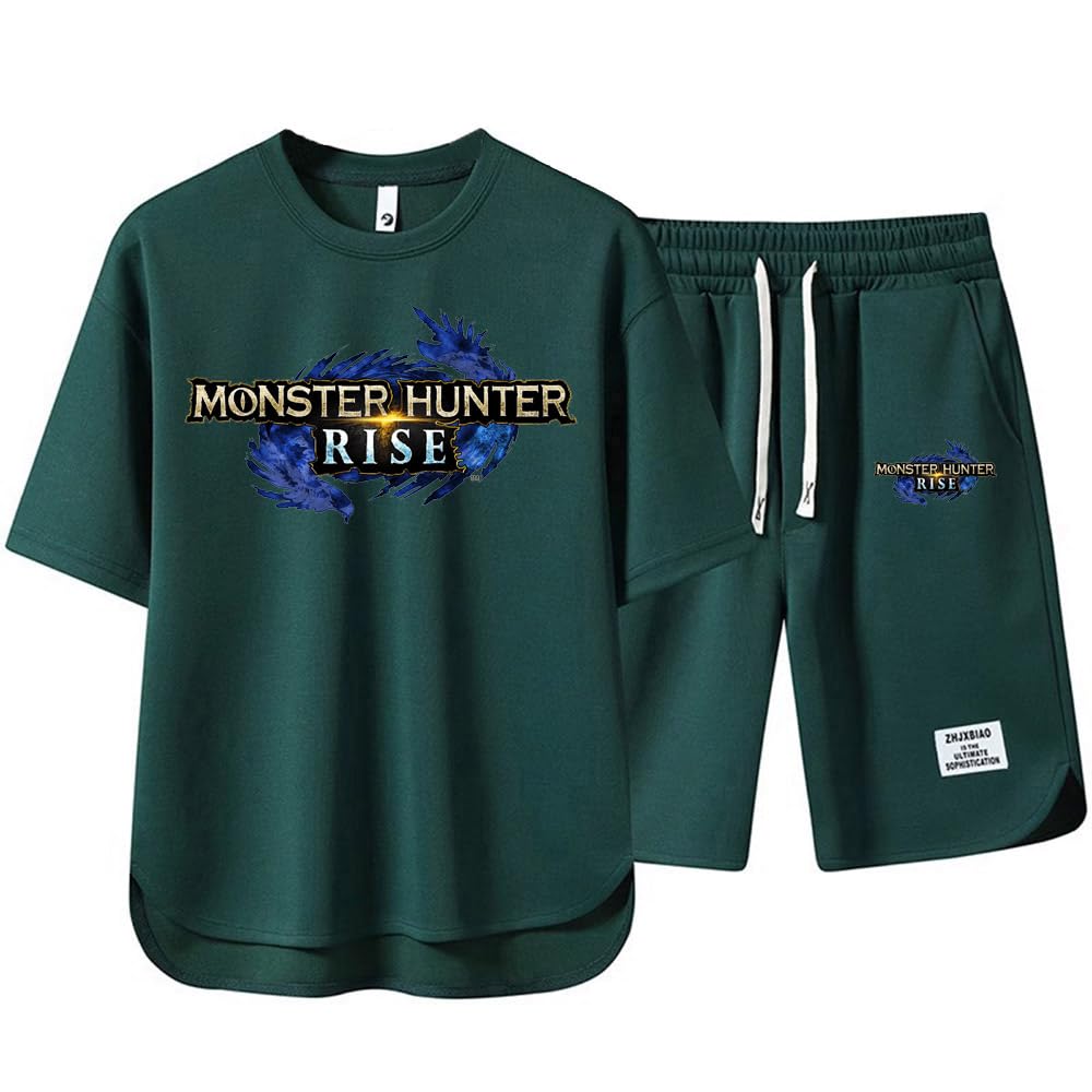 Ensemble jogging court homme respirant et ample vert