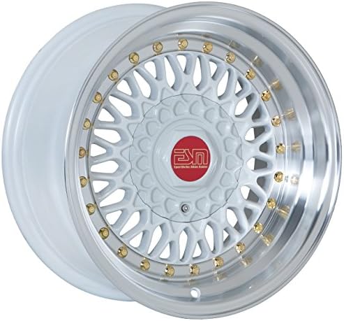 ESM-002R Wheels Rims White Machined Lip 15x9 15" 4x100 5x100 +10 cb 57.1 ESM Wheels