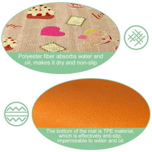 Tapete absorbente de cocina lavable VAPOKF alfombra pasillo antideslizante de 2 piezas 6