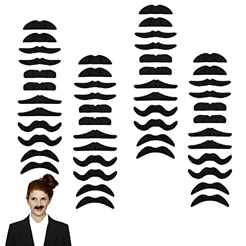 Anyumocz 48PCS Self-Adhesive Fake Mustaches - Novelty Fake Mustaches for Masquerade Party Performance