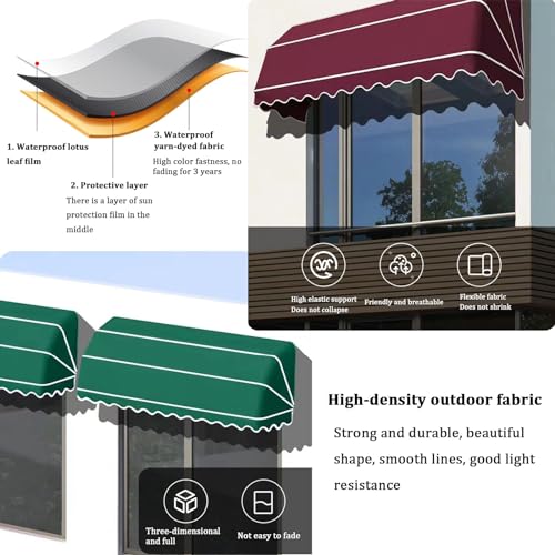 Toldo plegable rosa para evitar el sol abrasador en patios y ventanas 5