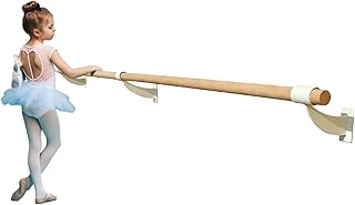 Ballet Barre Single Bar 6 FT Long 1.5â€ Diameter White for Kids and Adults Wall Mounted | Fixed Height Ballet Barre Traditional Wood | Home/Studio Ballet Bar, Dance Bar, Stretch Bar, Dancing/Stretching