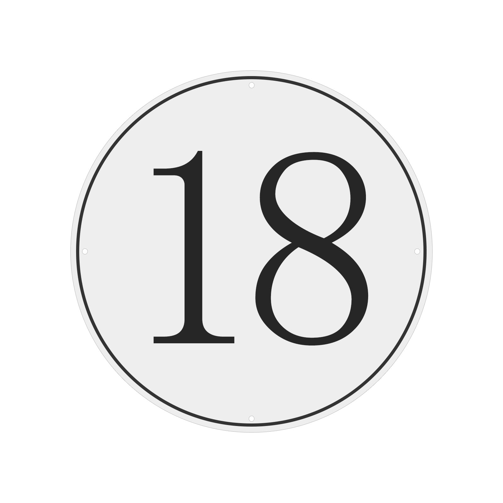 PATIKIL Large Metal Number Sign, 12" Diameter Aluminum Number 18 Sign Plate Area Marker Parking Weather-Resistant Signs for Indoor Outdoor Use