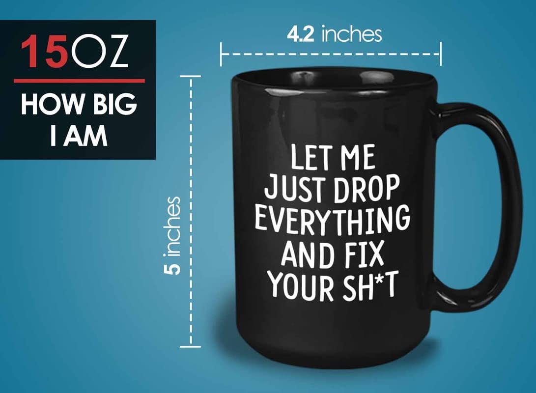 Bubble Hugs Secretary Coffee Mug 15oz Black - world's okayest secretary (front) let me just drop (back) - Secretary Appreciation Administrative Assistant Employee Manager
