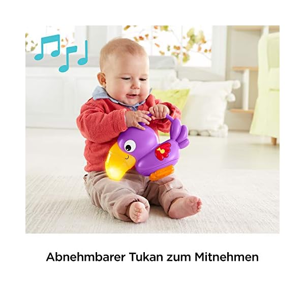 Fisher-Price Jumperoo Baby-Spielcenter mit Lichtern, Geräuschen und Musik, interaktiver Wippsitz für Babys, Hüpf-Leopard… – Bild 7