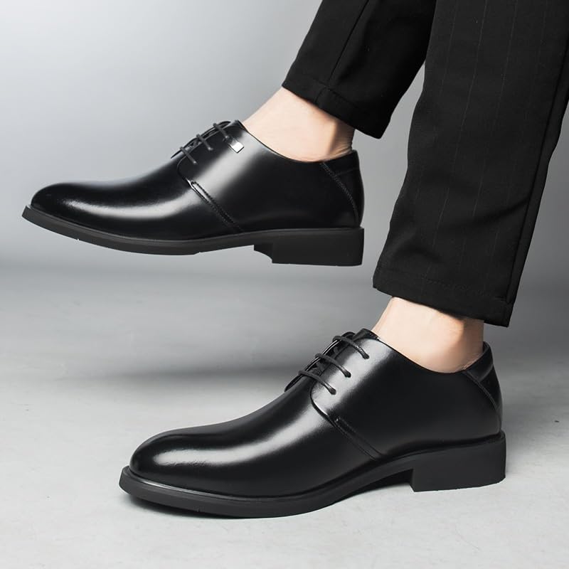 Mens Dress Oxford Shoes Vintage Formal Pu Leather Lace Up Cap Toe Slip Resistant Outdoor Business Casual Comfortable Classic2