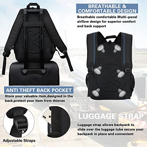 Image of KEOFID Casual Backpack for Women, Work Backpack for Women, Back pack for School College, Carry-On travel backpacks, Anti-Theft Womens backpacks, School bookbag for girls(Full Black)