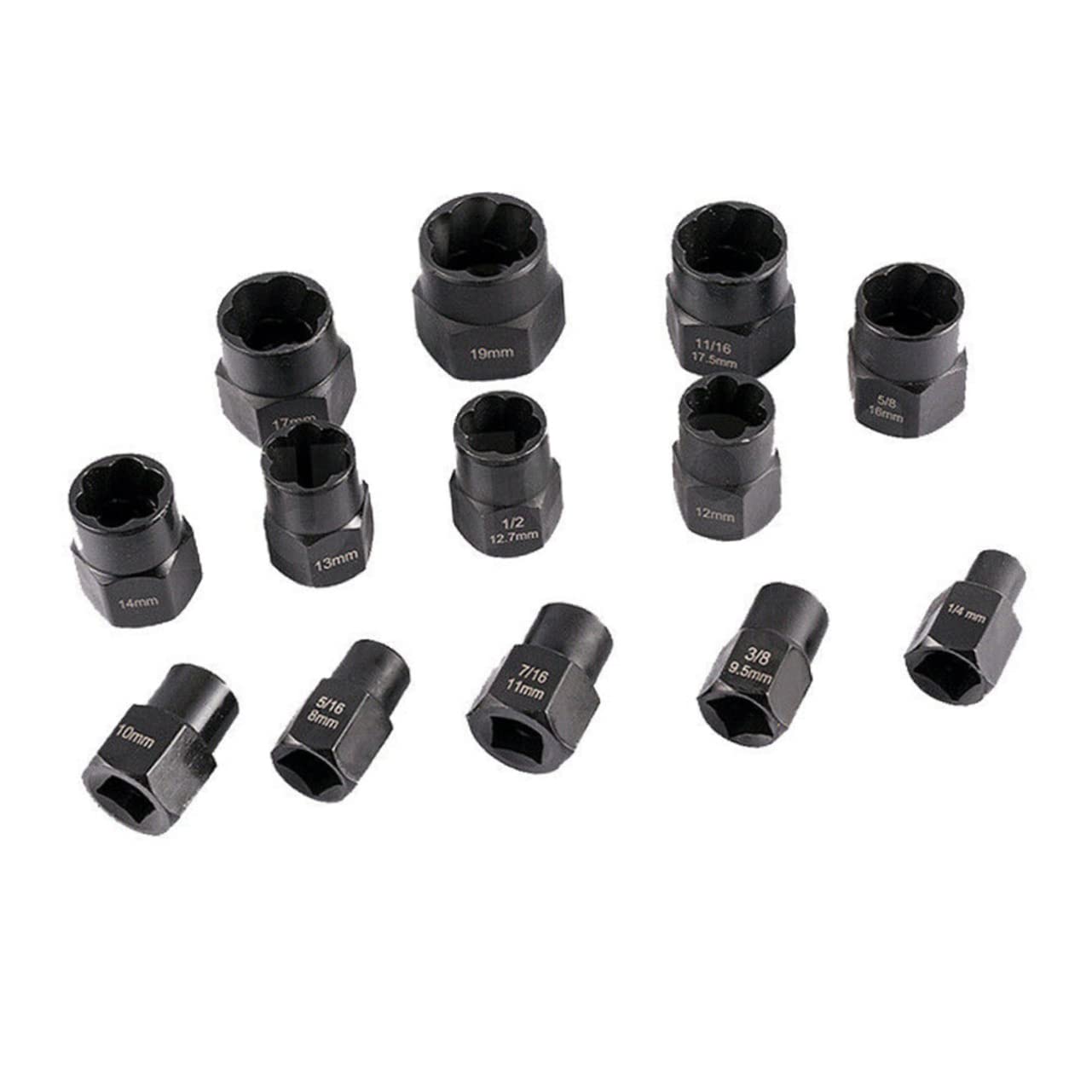 Lurrose Pcs Nut Extractor Set Sturdy Steel Anti-slip Sleeve Broken Bolt Screw Remover