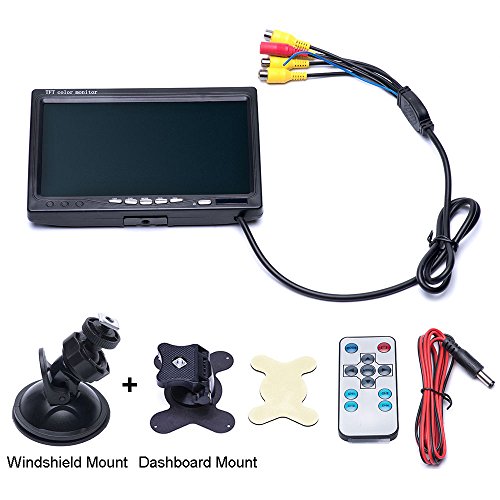 7 Inch Hd 4 Split Quad Video Displays Backup Monitor Kit Lcd Rear View Monitor For Car Backup Camera Kit & Home Surveillance Security System #TOP6