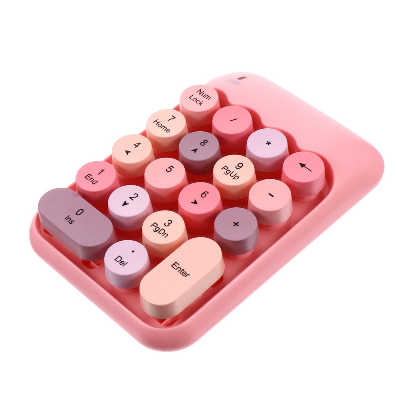 Tastiera Wireless 2.4g Compatta e Portatile Rosa 18 Tasti Indipendenti in Abs per Ufficio e Contabilità