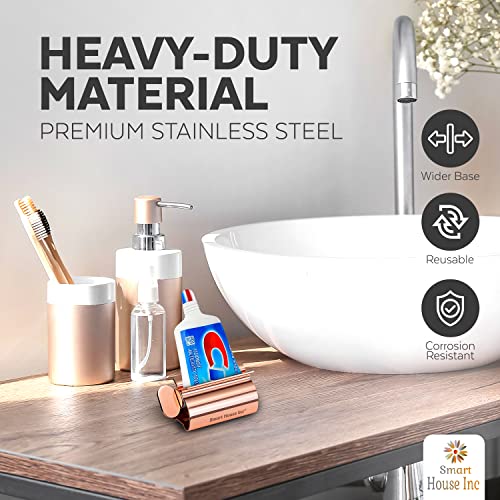 Image of Toothpaste Squeezer Tube Roller Stainless Steel Tube Squeezer Rollers, Saves Toothpaste, Creams, Puts an end to Waste (Coral)