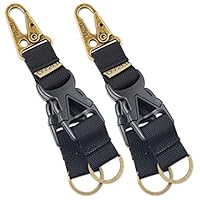 DYZD Tactical Gear chaveiro clipe 100% nylon cinto chaveiro chaveiro tático liberação rápida fivela chaveiro chaveiro (2 peças), Pacote com 2 pretos puros, style5