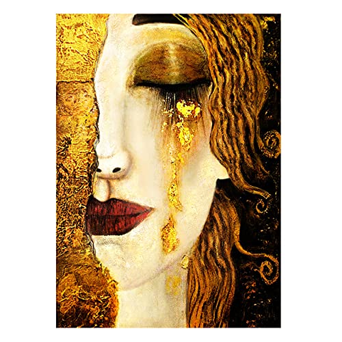 Grande peinture abstraite Gustav Klimt pour habiller le mur du salon