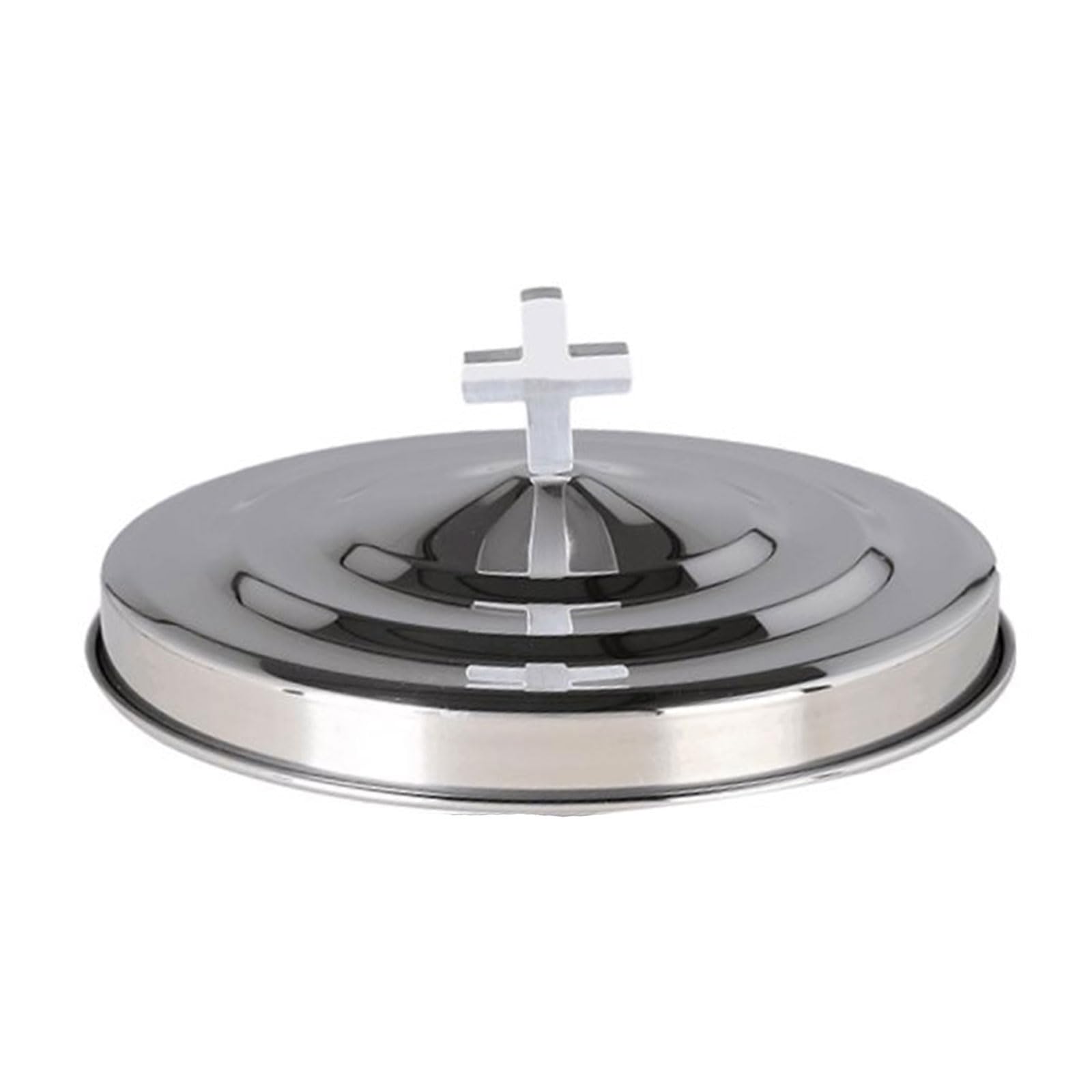 Assiette à pain empilable en acier inoxydable avec couvercle pour événement et rassemblements religieux, design peu encombrant, assiette de cérémonie empilable en acier inoxydable
